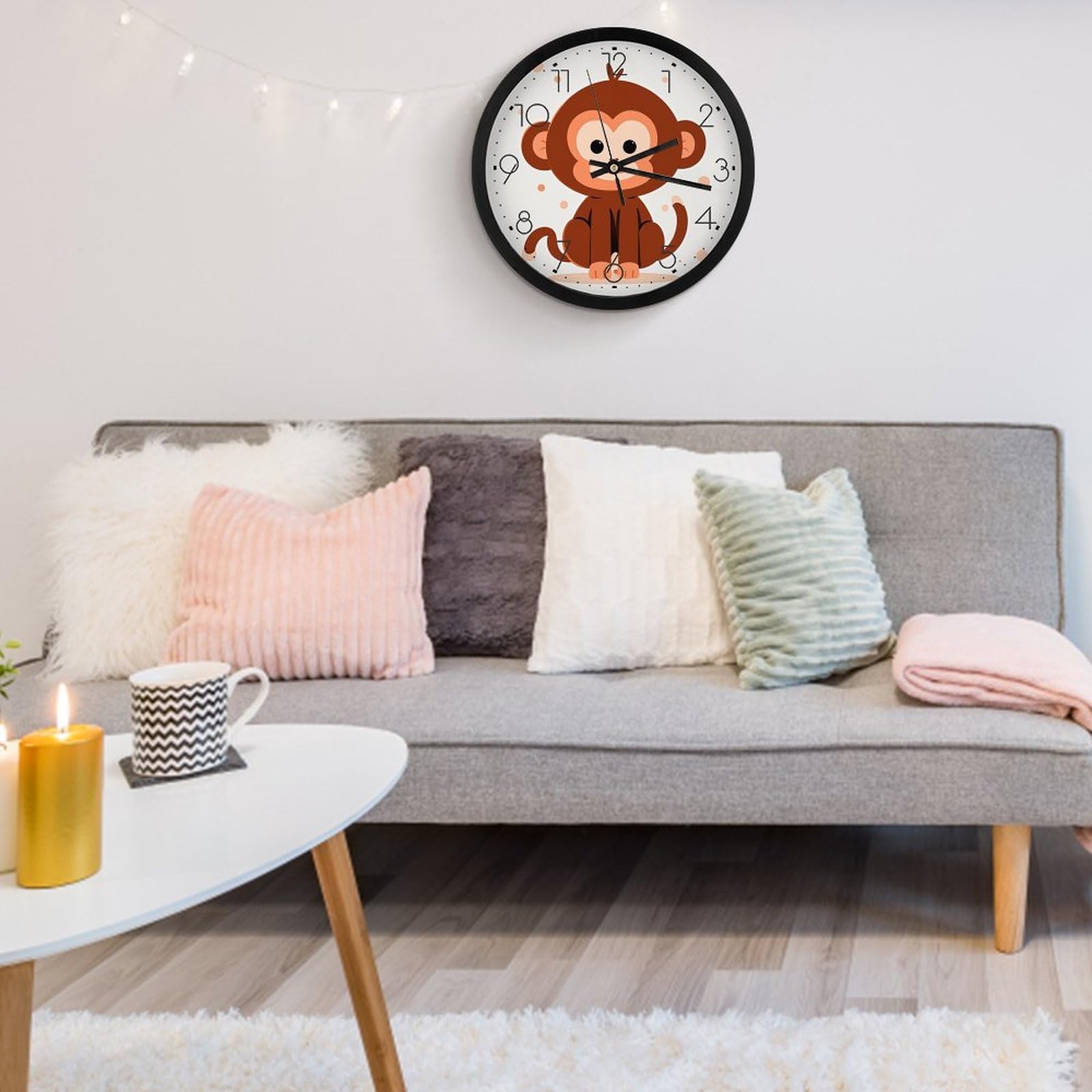 Amazon.com: GFLFMXZW 10 Inch Wall Clock Cute Brown Monkey
